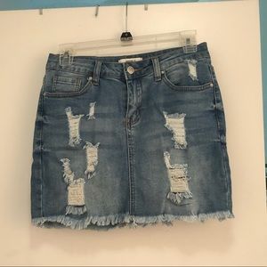 2/$20 FOREVER 21 distressed jean skirt small